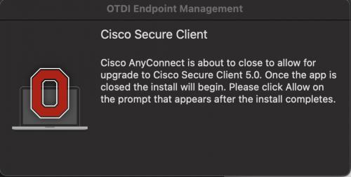 Cisco Secure Client pop-up