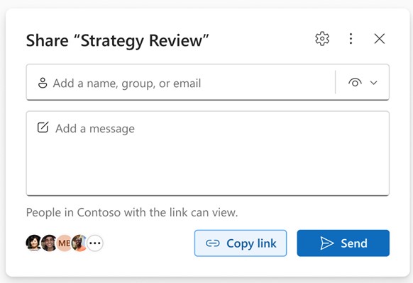 OneDrive sharing dialogue box screenshot