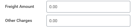 Freight and Other Charges fields