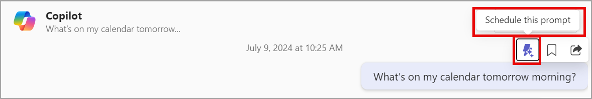 screenshot of Copilot's scheduler feature