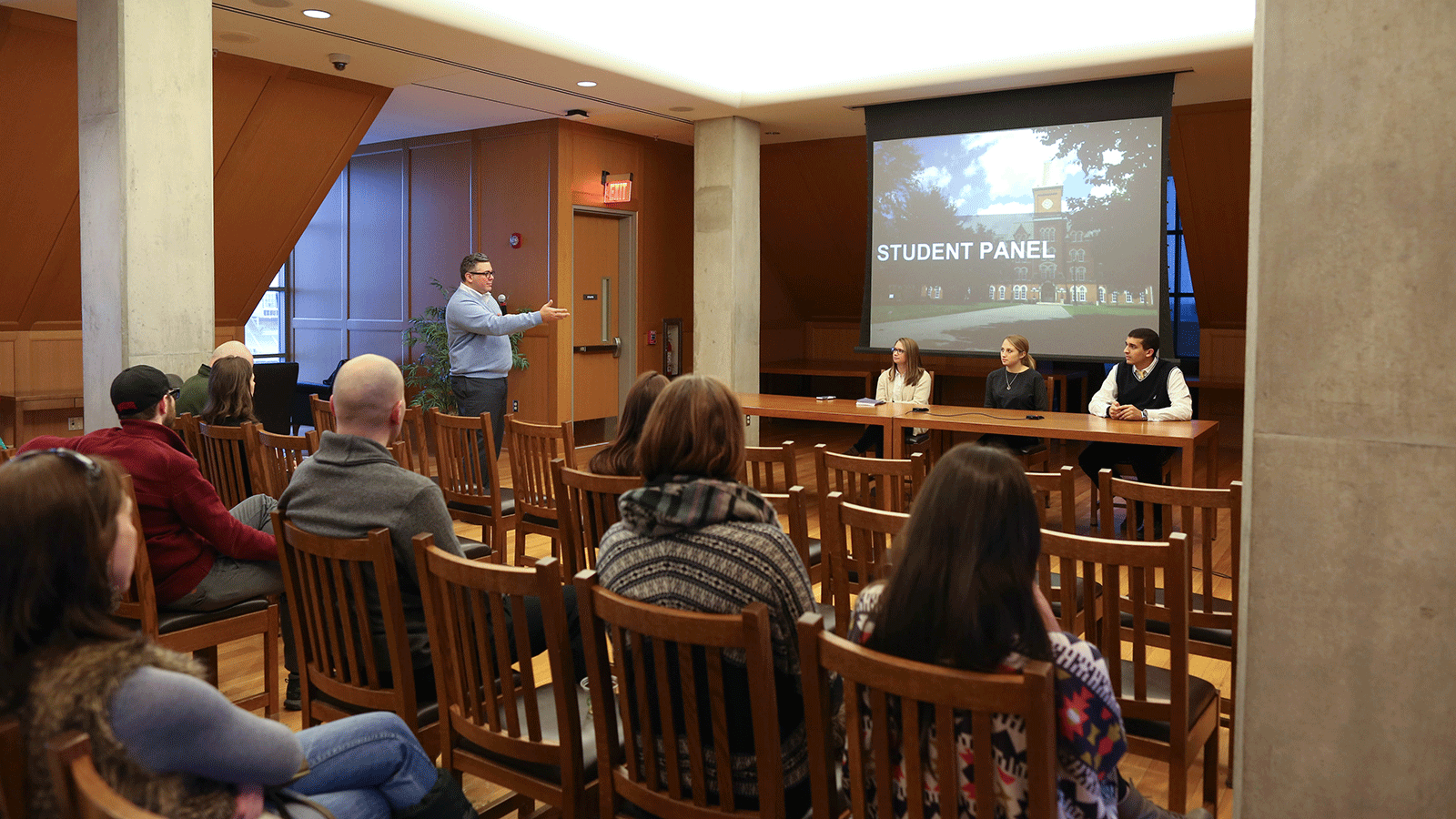 Mike Hofherr, Abby Waidelich, Caroline Gonzalez, Samer Abusway at Discovery Series Kickoff event