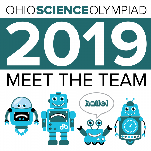 Meet the team 2019, featuring a group of robots