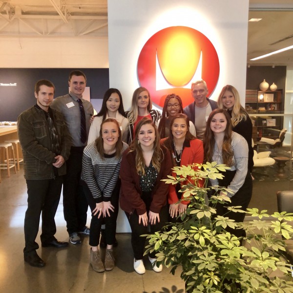 Students pictured at Herman Miller 