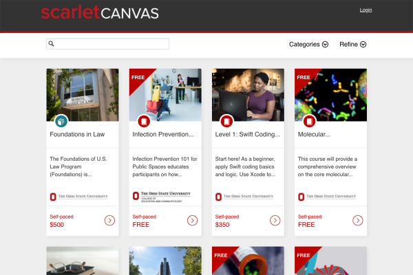 Screenshot of ScarletCanvas homepage