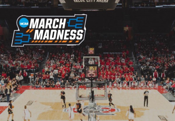Buckeyes Basketball Team with March Madness Logo