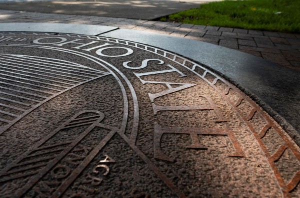 The Ohio State University seal on the Oval