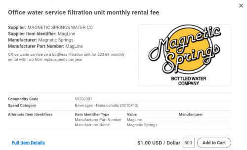 Visual for Magnetic Springs Order Entry