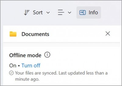 screenshot of dialogue box to disable Offline Mode on OneDrive