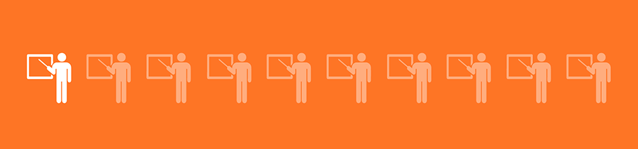 1 in 10 professors graphic on orange background